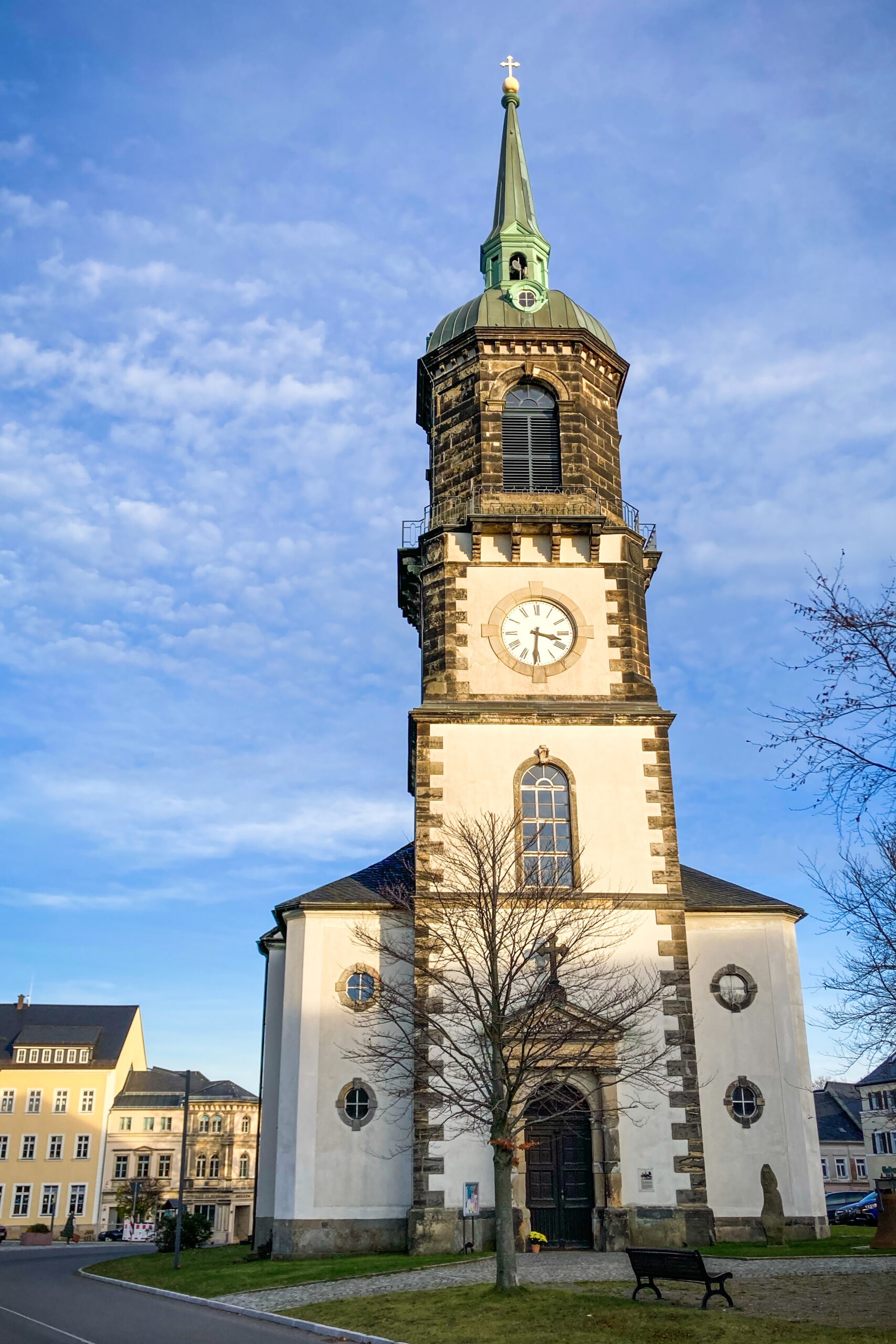 Blick auf die Stadtkirche Frauenstein.